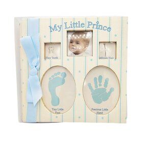Baby Book My Little Prince Memory Keepsakes Foot Handprint Kit Newborn Boy